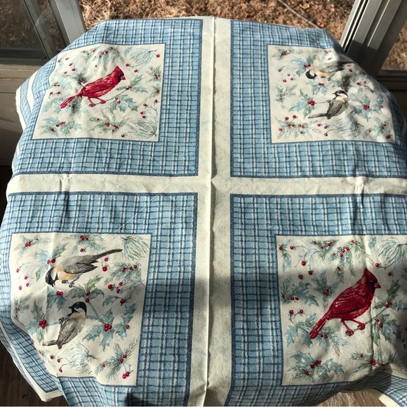 Springs Industries Christmas birds fabric pillow (2 sets avail) panels - Picture 1 of 5